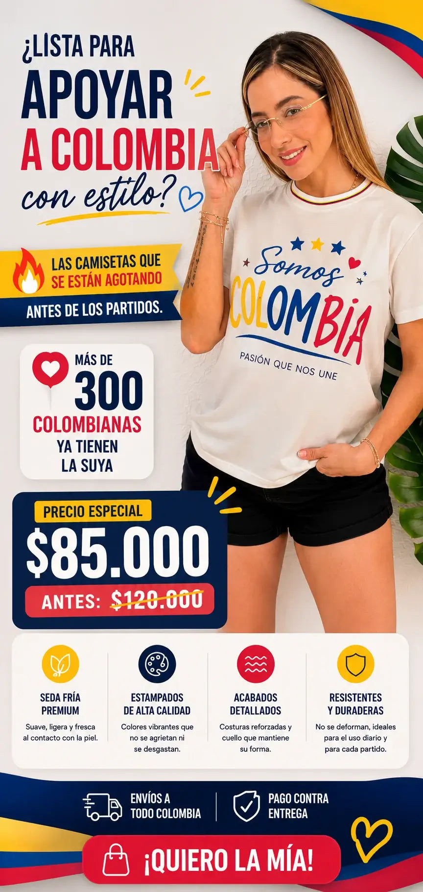 Camisetas Colombia Dama