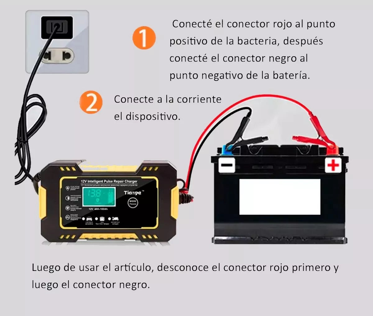 Cargador Batería Carro Moto 12v Pantalla